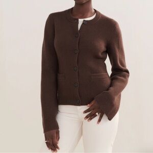 Jenni Kayne Chocolate Brown Women's Cardigan size small, excellent condition